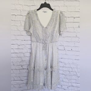 Polagram by Wellmade - Jill Ruffle Short Dress Light Blue Print Size S